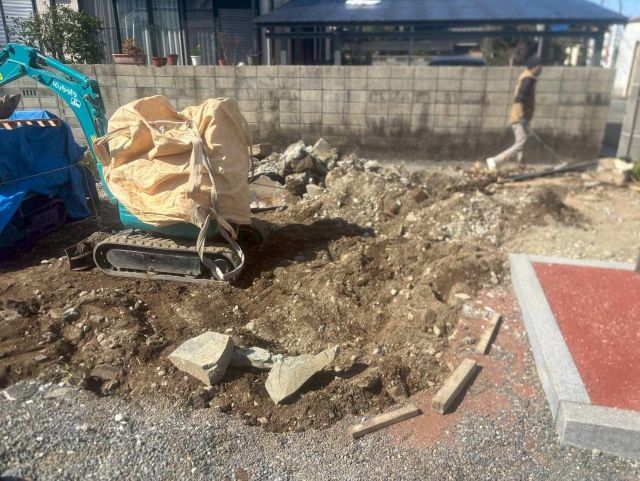 桑名市佛眼院　永代供養墓工事　⑰無縁塚解体